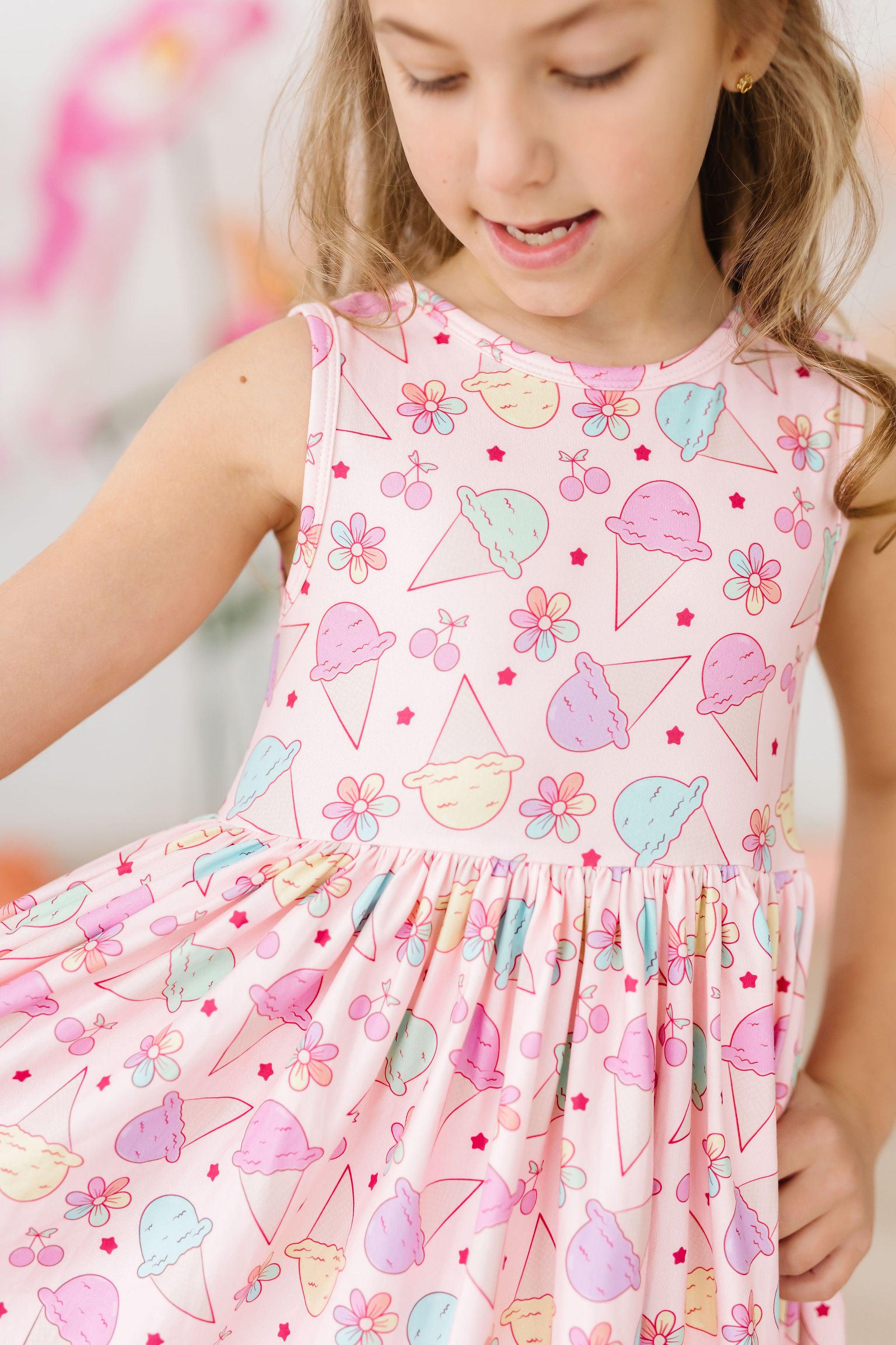 Girls' Ice Cream & Shout Tank Twirl Dress Size: 7/8 By Mila & Rose Girls' Ice Cream & Shout Tank Twirl Dress Size: 7/8 By Mila & Rose