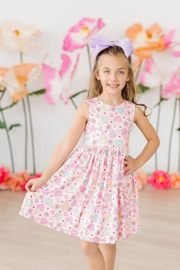 white christmas dresses Girls' Ice Cream & Shout Tank Twirl Dress Size: 7/8 by Mila & Rose