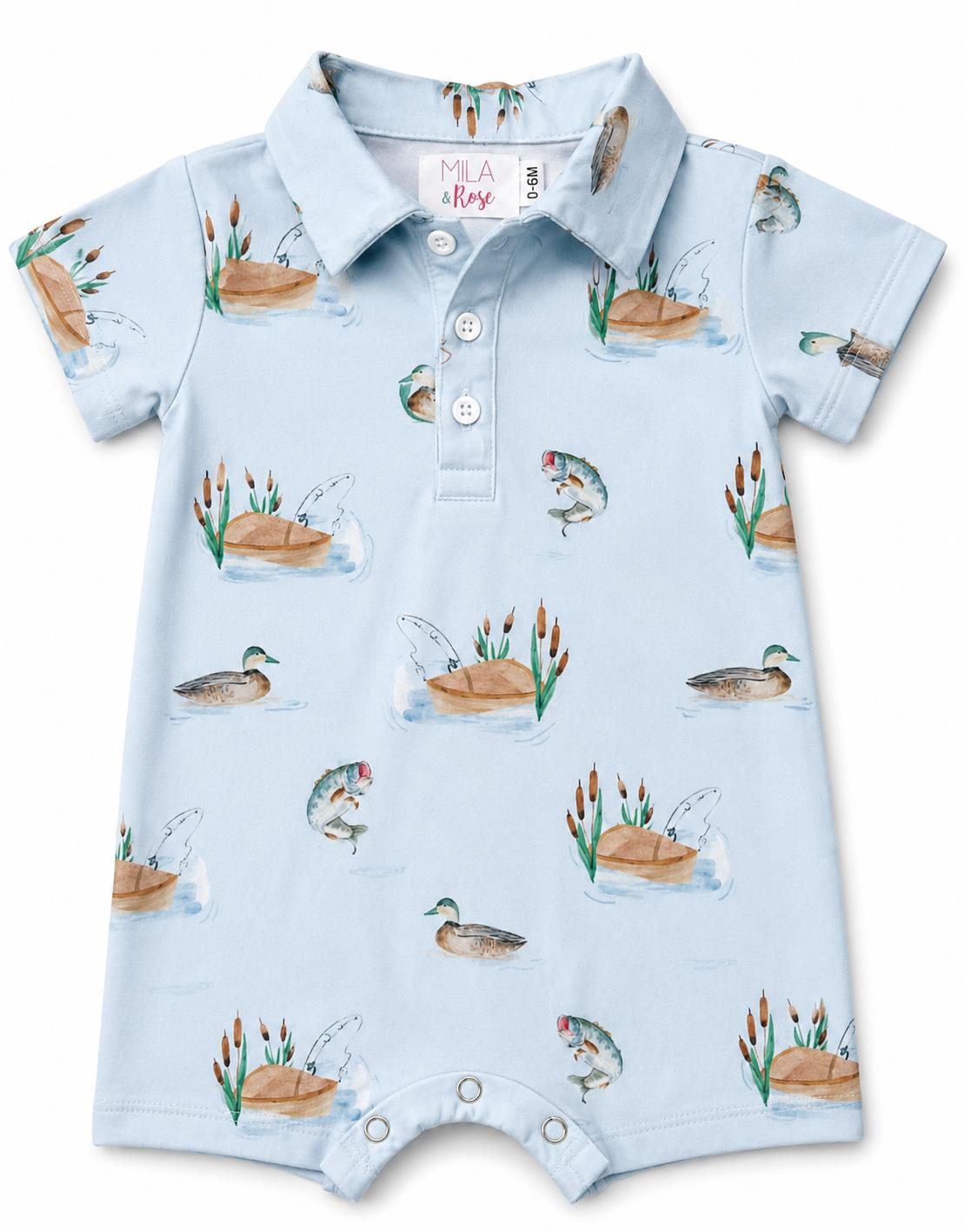 Lake Day Polo Shorty One-Piece-Mila & Rose ®