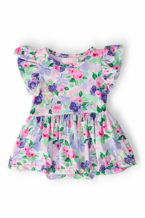 Lavender Love S/S Flutter Twirl Bodysuit-Mila & Rose ®