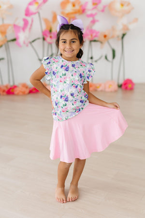 Lavender Love S/S Ruffle Tee-Mila & Rose ®
