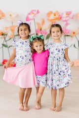 Lavender Love S/S Ruffle Tee-Mila & Rose ®