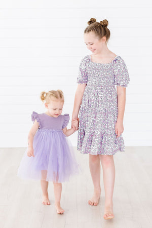 Lovely Lavender Smocked Ruffle Dress-Mila & Rose ®