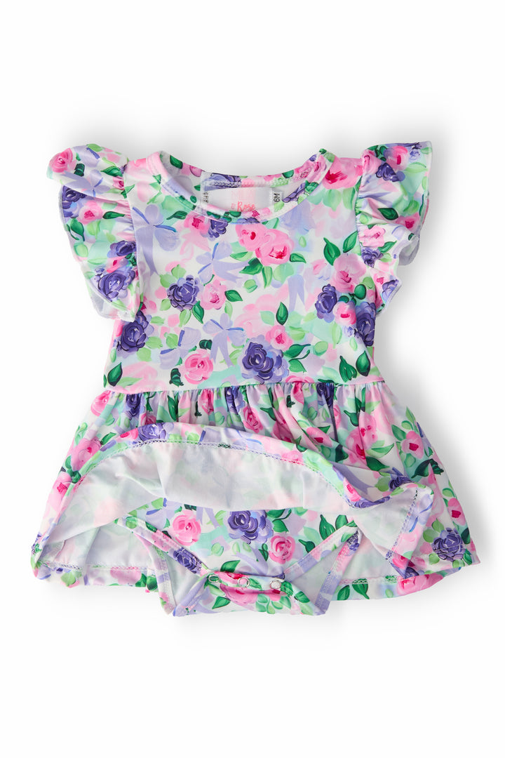 Lavender Love S/S Flutter Twirl Bodysuit-Mila & Rose ®