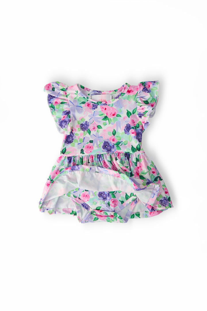 Lavender Love S/S Flutter Twirl Bodysuit-Mila & Rose ®