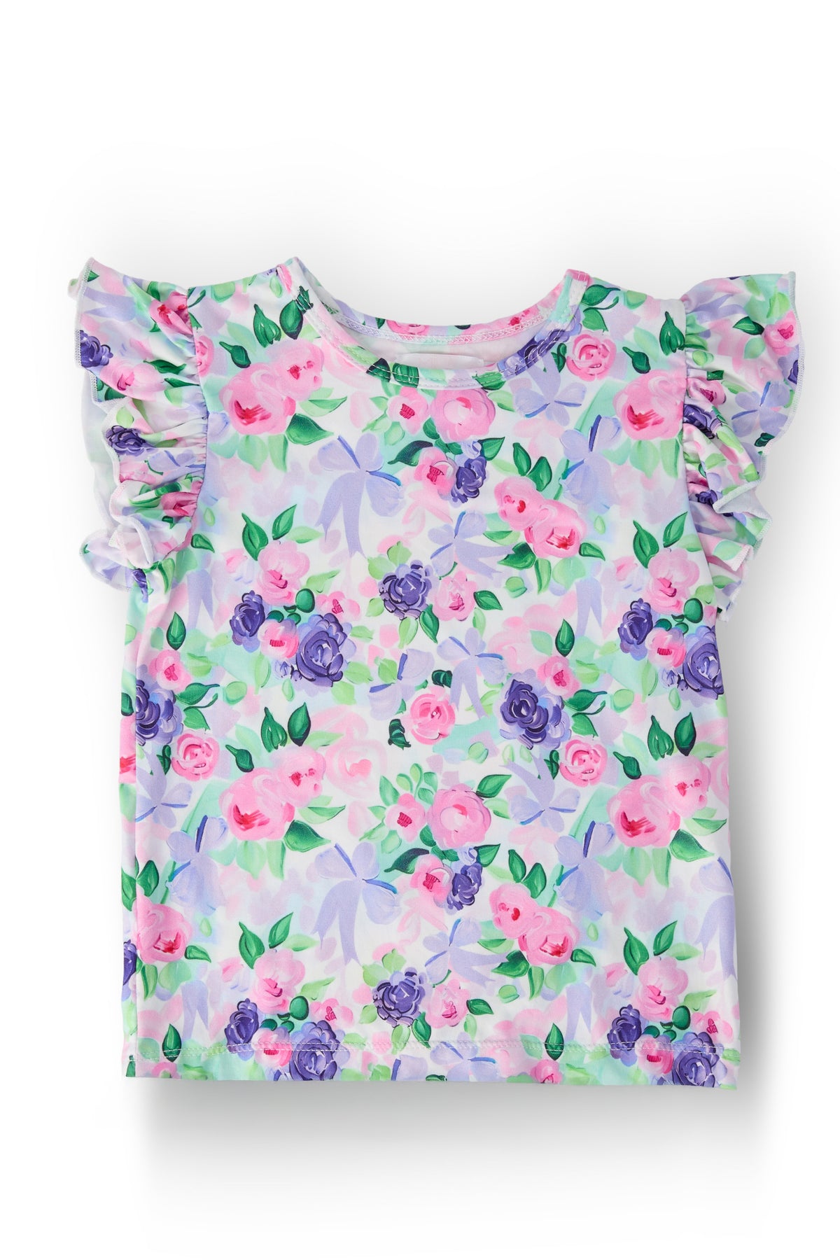Lavender Love S/S Ruffle Tee-Mila & Rose ®