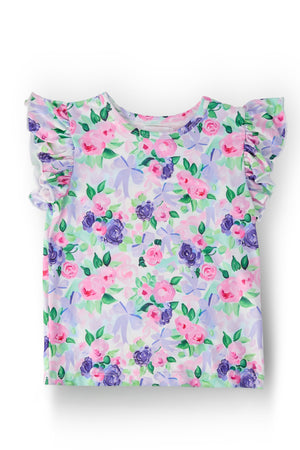 Lavender Love S/S Ruffle Tee-Mila & Rose ®