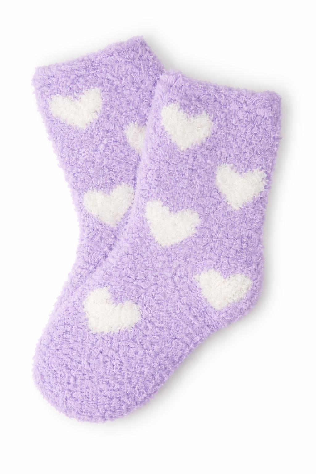 Lavender/Coconut Heart Cozy Socks-Mila & Rose ®