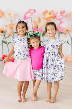 Lavender Love S/S Ruffle Tee-Mila & Rose ®