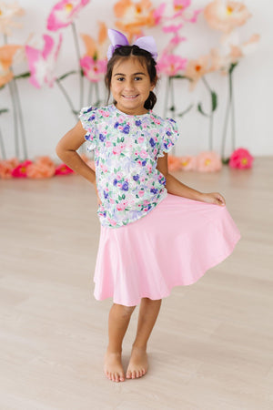Lavender Love S/S Ruffle Tee-Mila & Rose ®