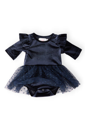 Light Navy Velvet Tutu Bodysuit-Mila & Rose ®