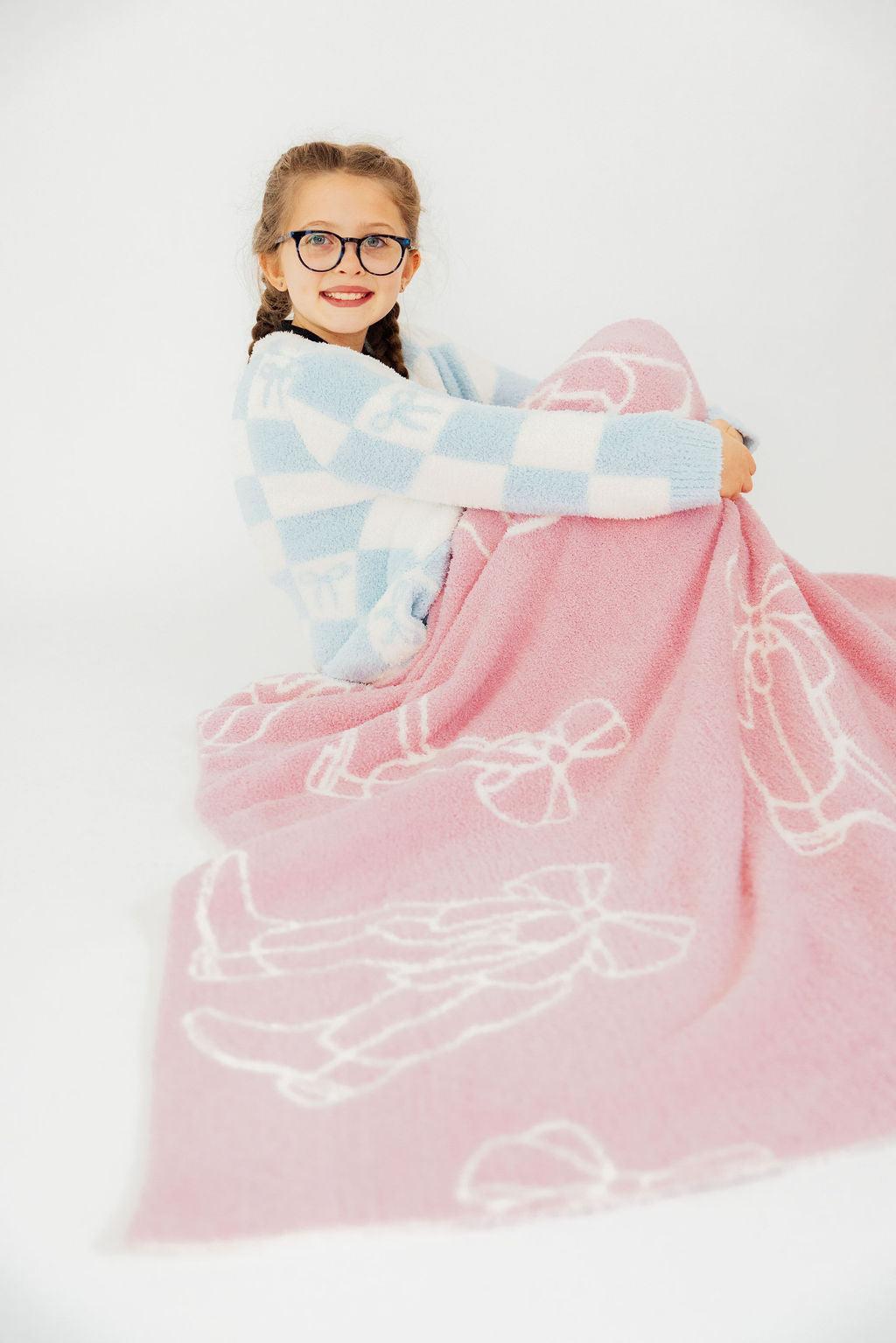 Light Pink Cowgirl Cozy Blanket-Mila & Rose ®
