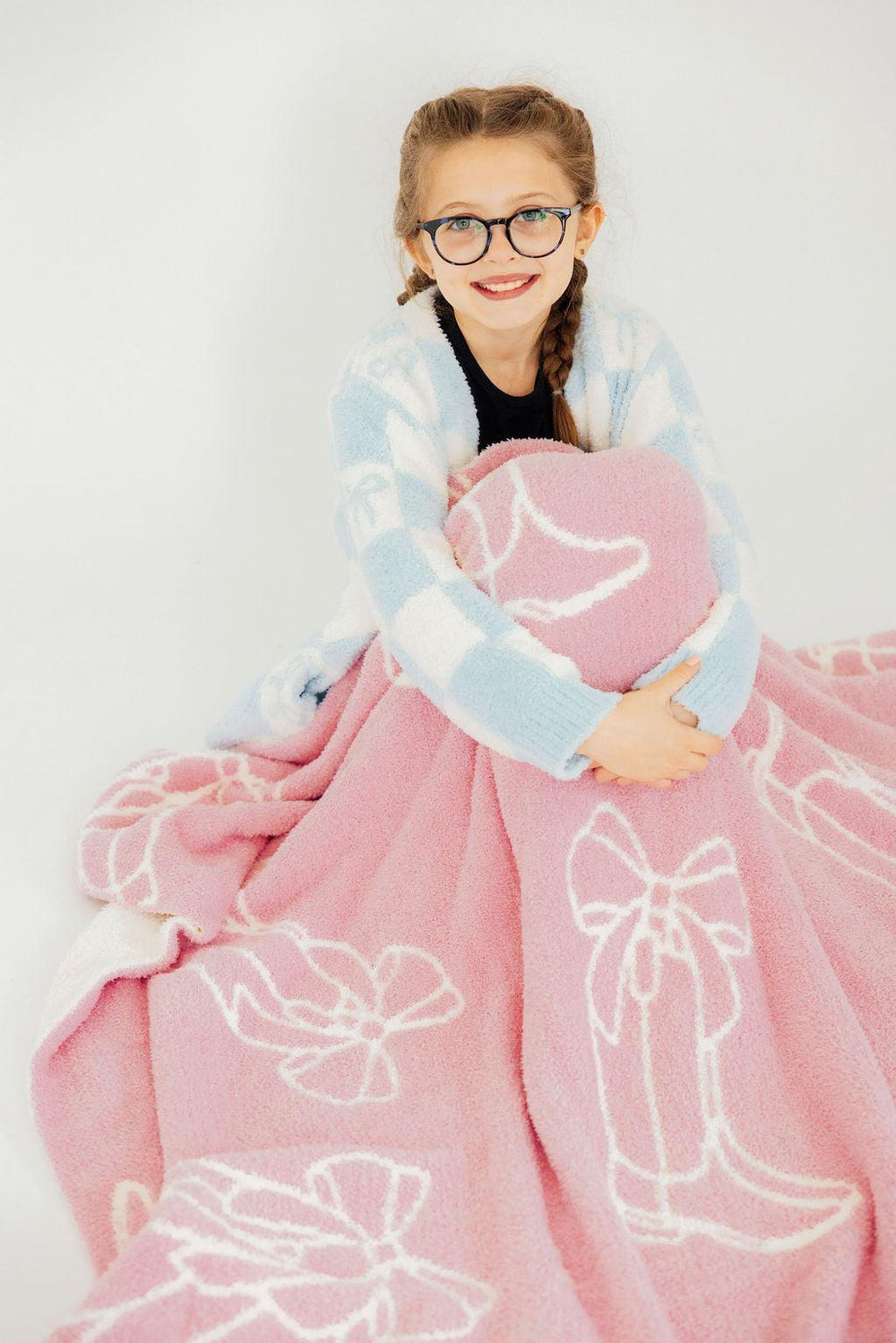 Light Pink Cowgirl Cozy Blanket-Mila & Rose ®