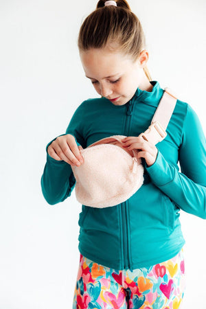Light Pink Fleece Belt Bag-Mila & Rose ®