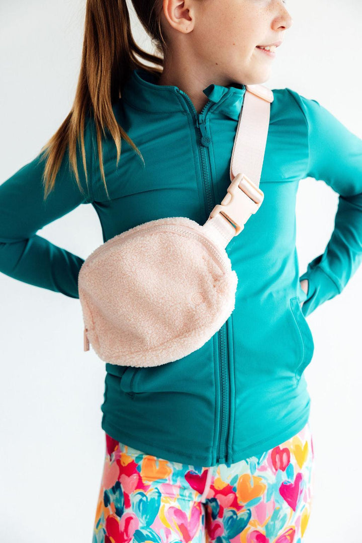Light Pink Fleece Belt Bag-Mila & Rose ®