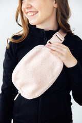 Light Pink Fleece Belt Bag-Mila & Rose ®