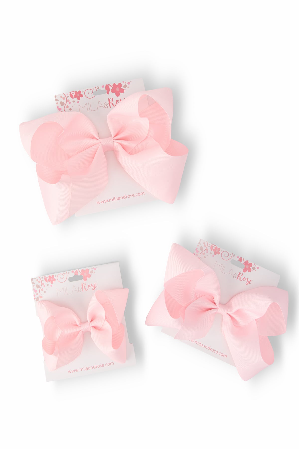 Light Pink Grosgrain Hair Bow-Mila & Rose ®
