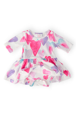 Light Hearted 3/4 Sleeve Twirl Bodysuit-Mila & Rose ®