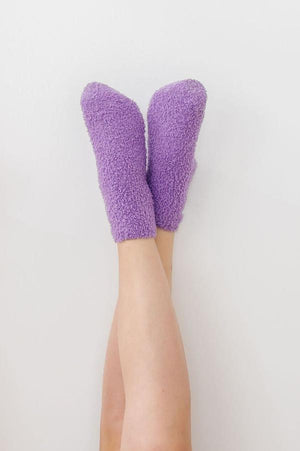Lilac/Coconut Bow Cozy Socks-Mila & Rose ®