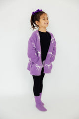 Lilac/Coconut Bow Cozy Socks-Mila & Rose ®