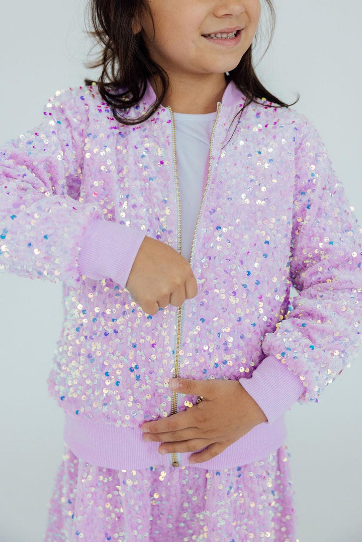 Lilac Velvet Sequin Jacket-Mila & Rose ®