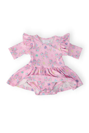 Little Bow Peeps 3/4 Sleeve Twirl Flutter Bodysuit-Mila & Rose ®