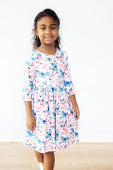Little Flutters 3/4 Sleeve Pocket Twirl Dress-Mila & Rose ®