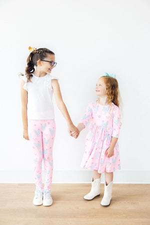 Little Miss Chickie 3/4 Sleeve Pocket Twirl Dress-Mila & Rose ®