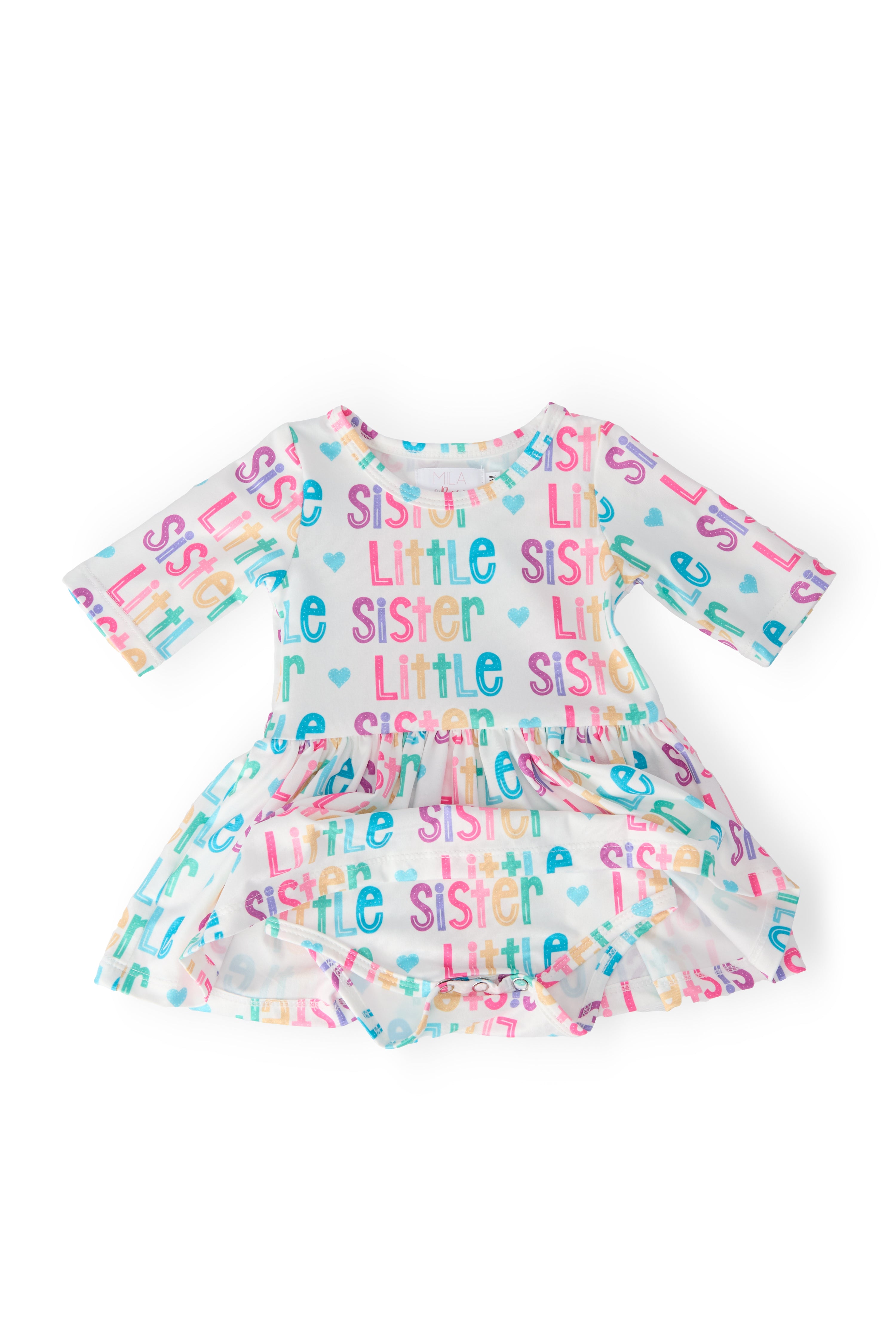 Little Sister 3/4 Sleeve Twirl Bodysuit-Mila & Rose ®