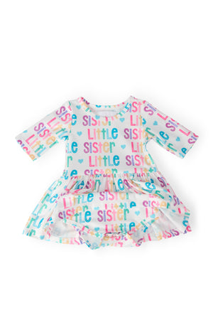 Little Sister 3/4 Sleeve Twirl Bodysuit-Mila & Rose ®