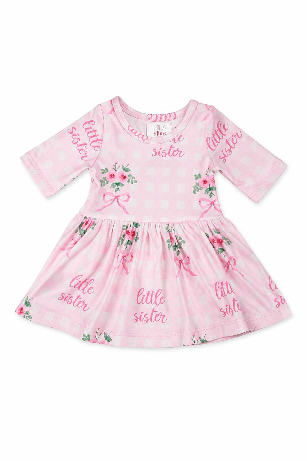 Little Sister Floral 3/4 Twirl Bodysuit-Mila & Rose ®