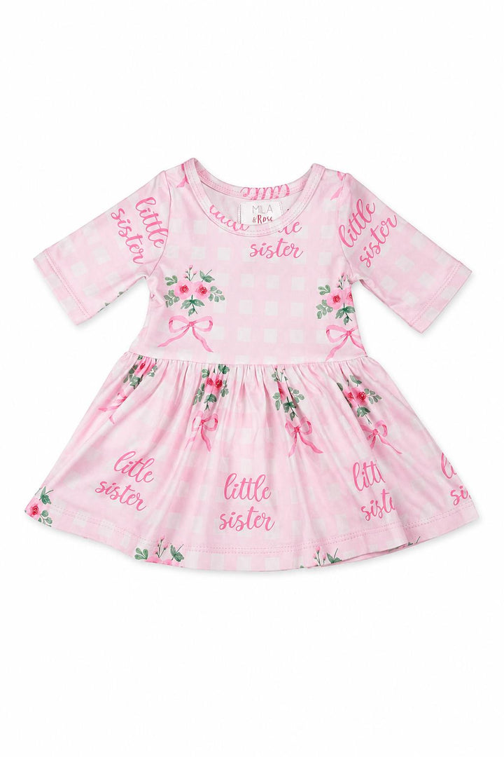 Little Sister Floral 3/4 Twirl Bodysuit-Mila & Rose ®