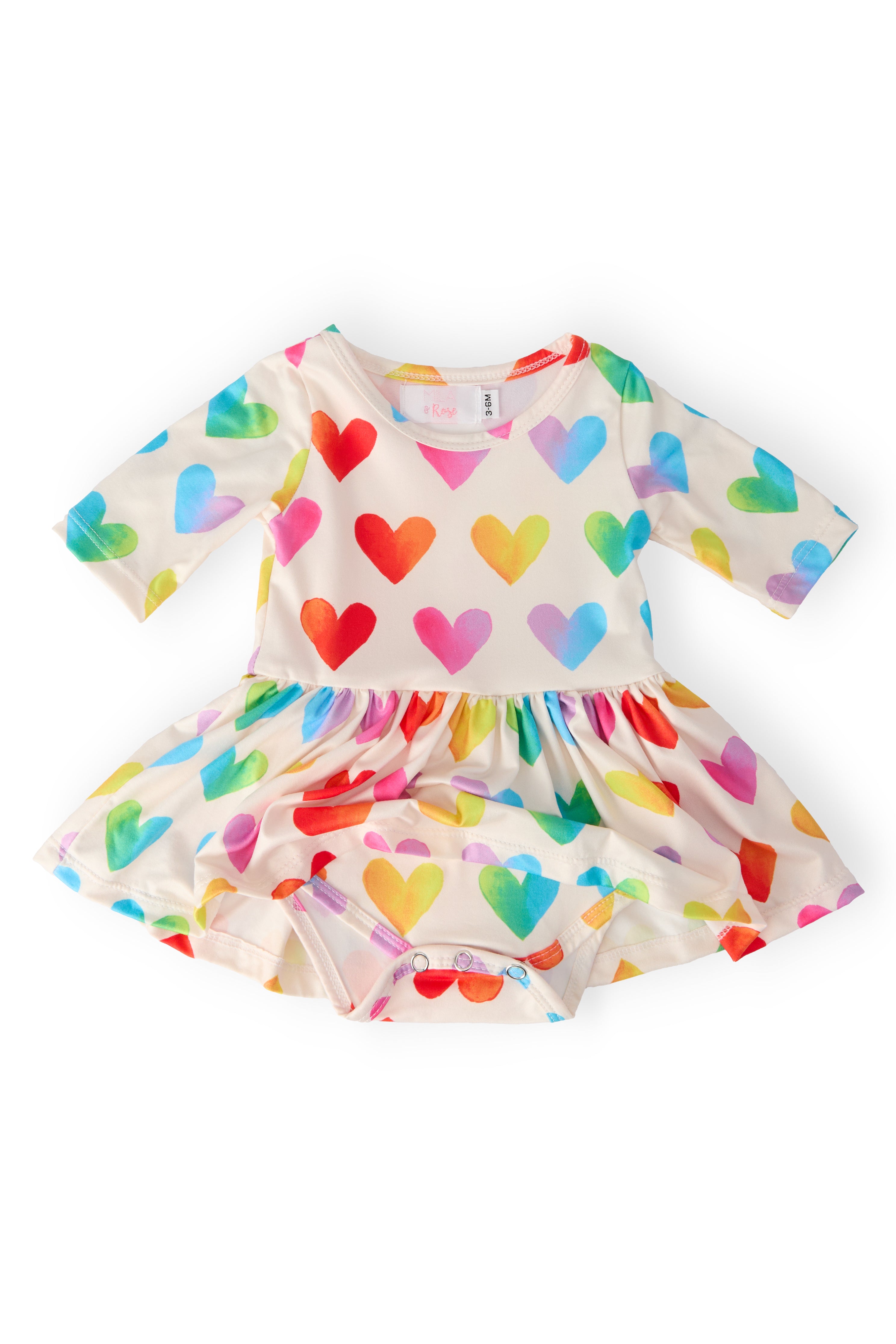 Lotta Love 3/4 Sleeve Twirl Bodysuit-Mila & Rose ®