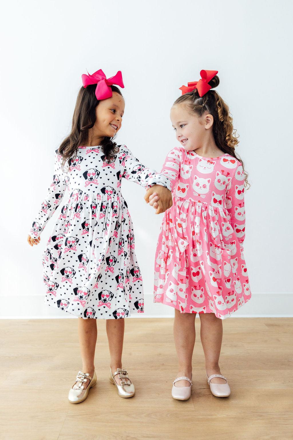 Love You Spots L/S Pocket Twirl Dress-Mila & Rose ®