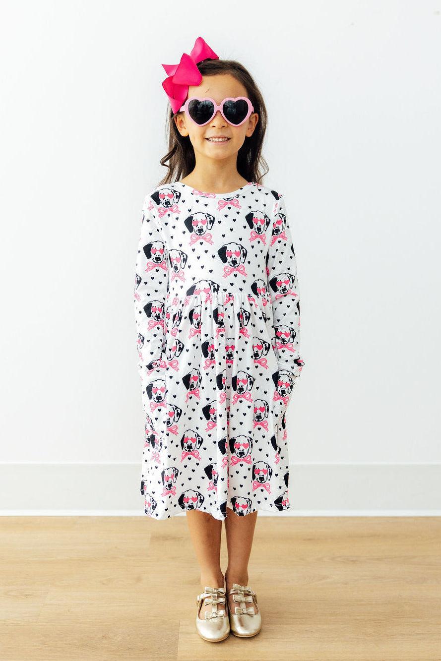 Love You Spots L/S Pocket Twirl Dress-Mila & Rose ®