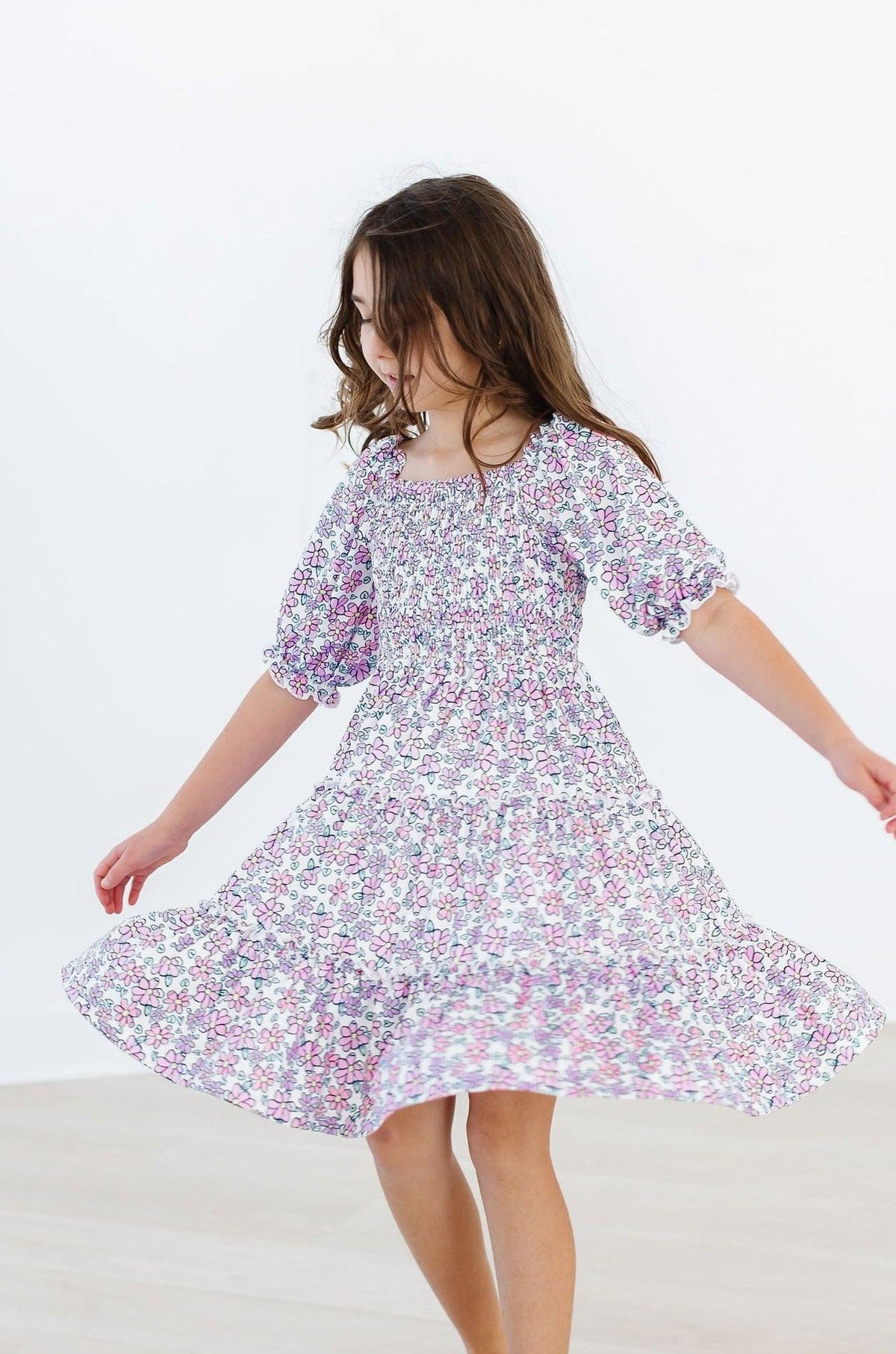 Lovely Lavender Smocked Ruffle Dress 4T