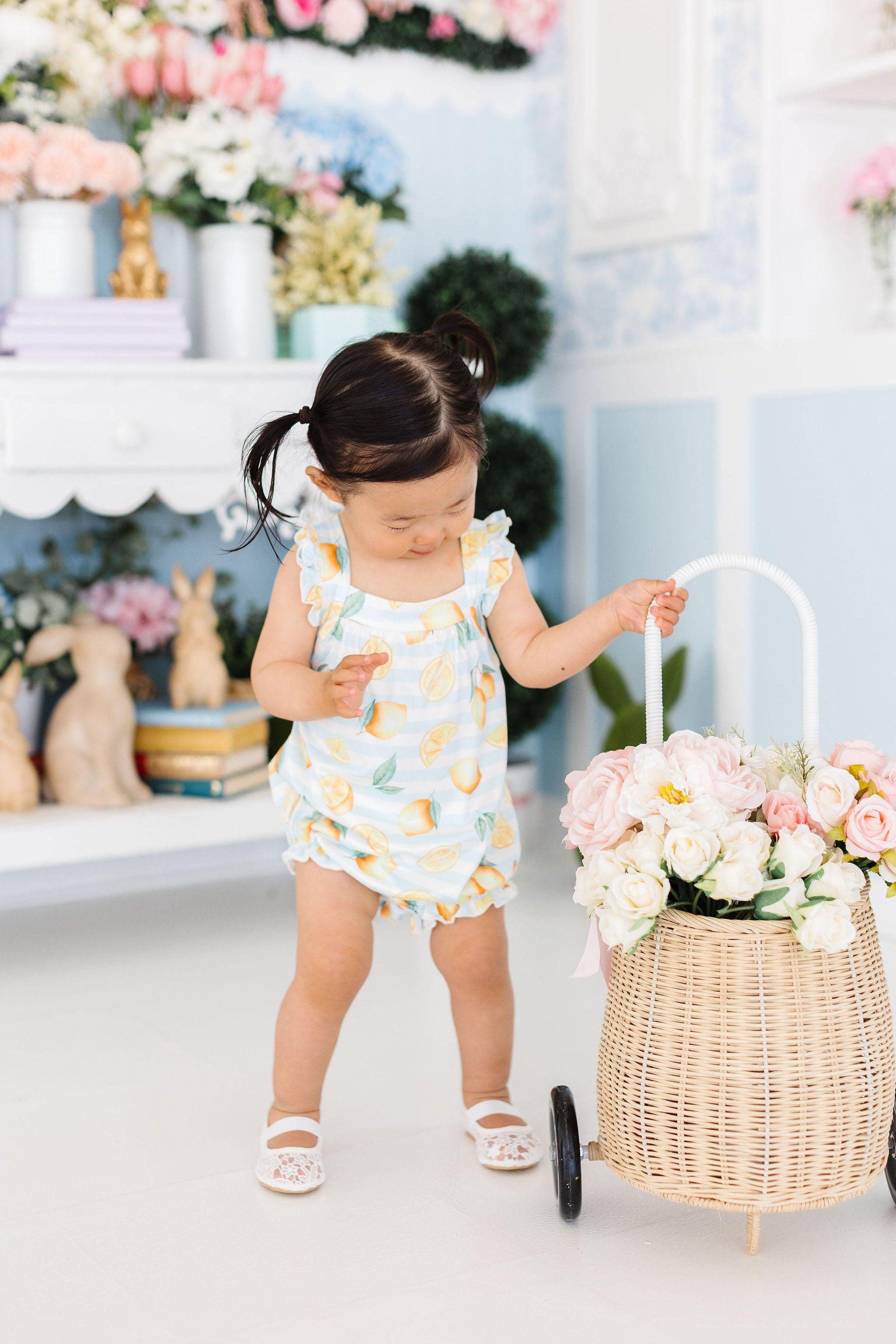 Lovely Lemons Ruffle Cross Back Romper-Mila & Rose ®