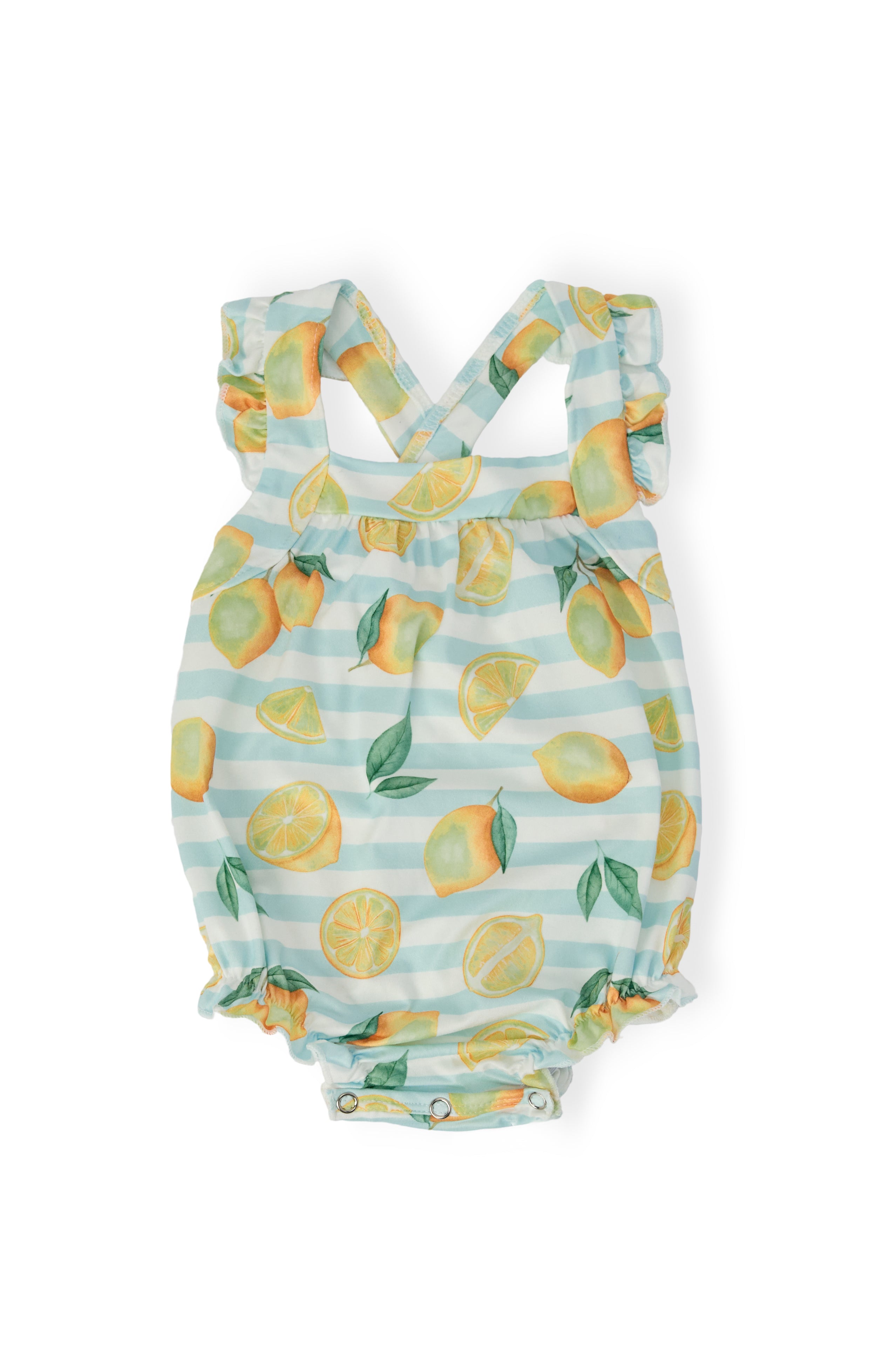Lovely Lemons Ruffle Cross Back Romper-Mila & Rose ®