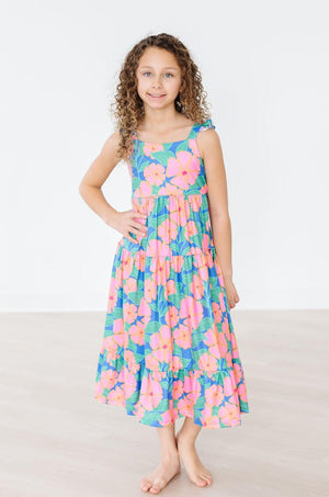 Luau Floral Ruffle Maxi Dress-Mila & Rose ®