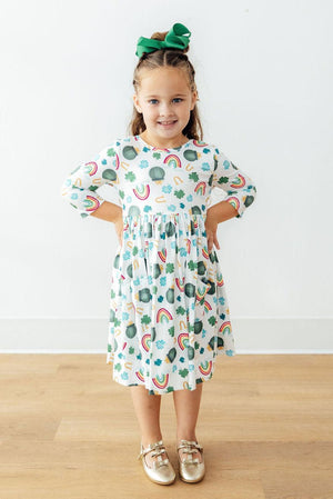Luck of the Irish 3/4 Sleeve Pocket Twirl Dress-Mila & Rose ®