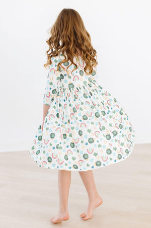 Luck of the Irish 3/4 Sleeve Pocket Twirl Dress-Mila & Rose ®