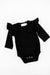 Black L/S Flutter Bodysuit-Mila & Rose ®