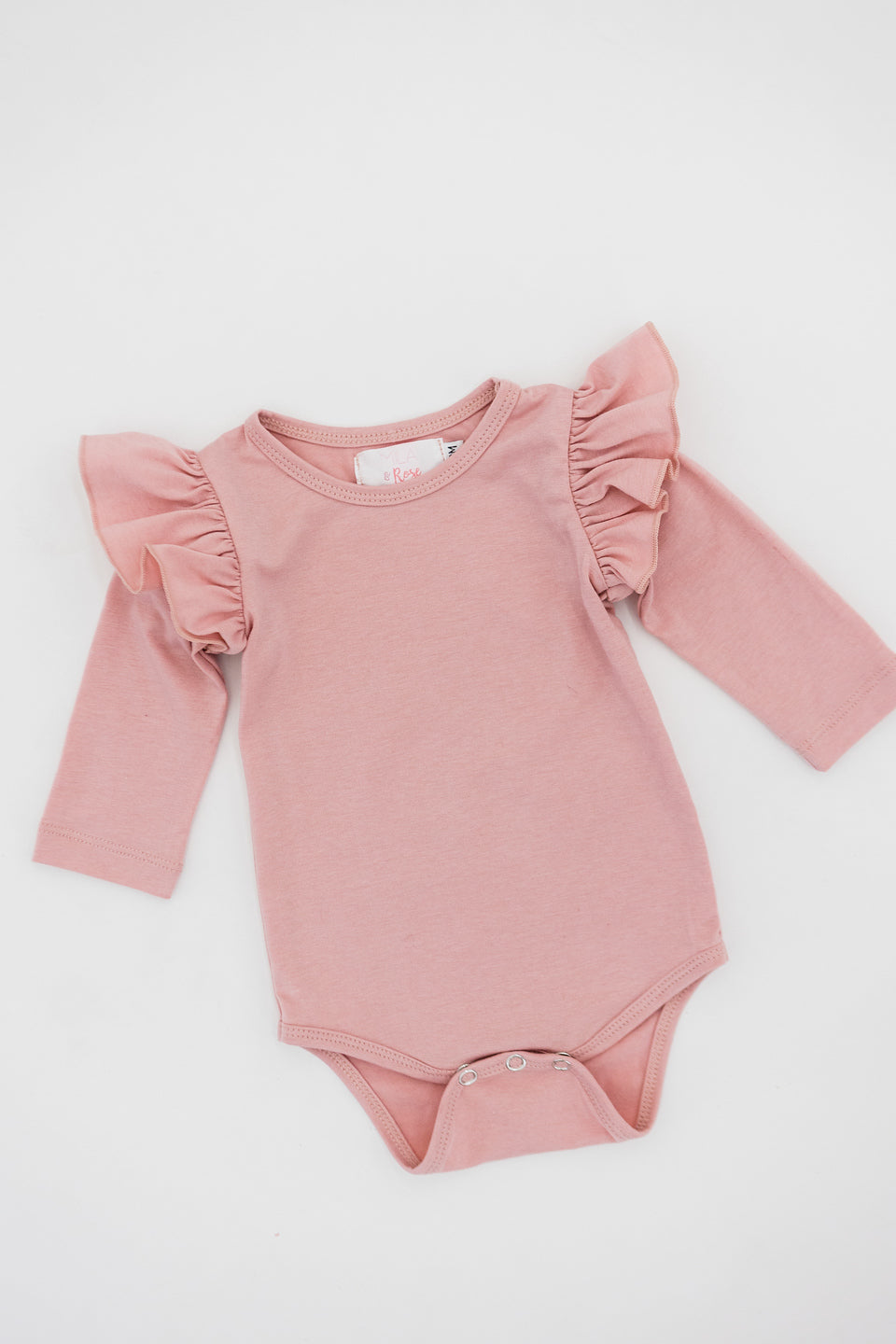 Vintage Pink L/S Flutter Bodysuit-Mila & Rose ®