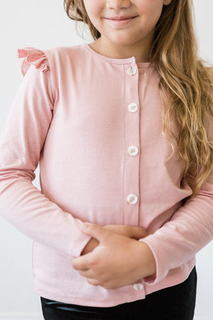 Vintage Pink Ruffle Cardigan-Mila & Rose ®