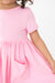 Bubblegum Pink S/S Pocket Twirl Dress-Mila & Rose ®