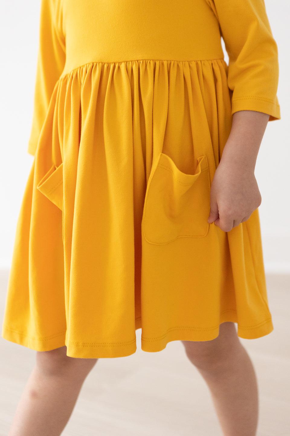 Mustard Pocket Twirl Dress-Mila & Rose ®