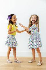 Mardi Gras 3/4 Sleeve Pocket Twirl Dress-Mila & Rose ®