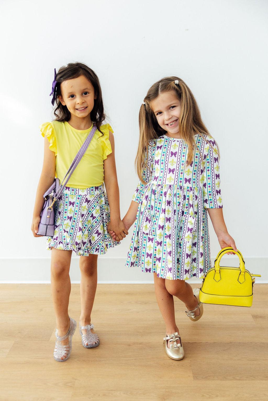 Mardi Gras Ruffle Twirl Skort-Mila & Rose ®