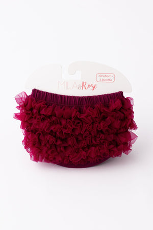 Maroon Ruffle Bum Bloomer-Mila & Rose ®