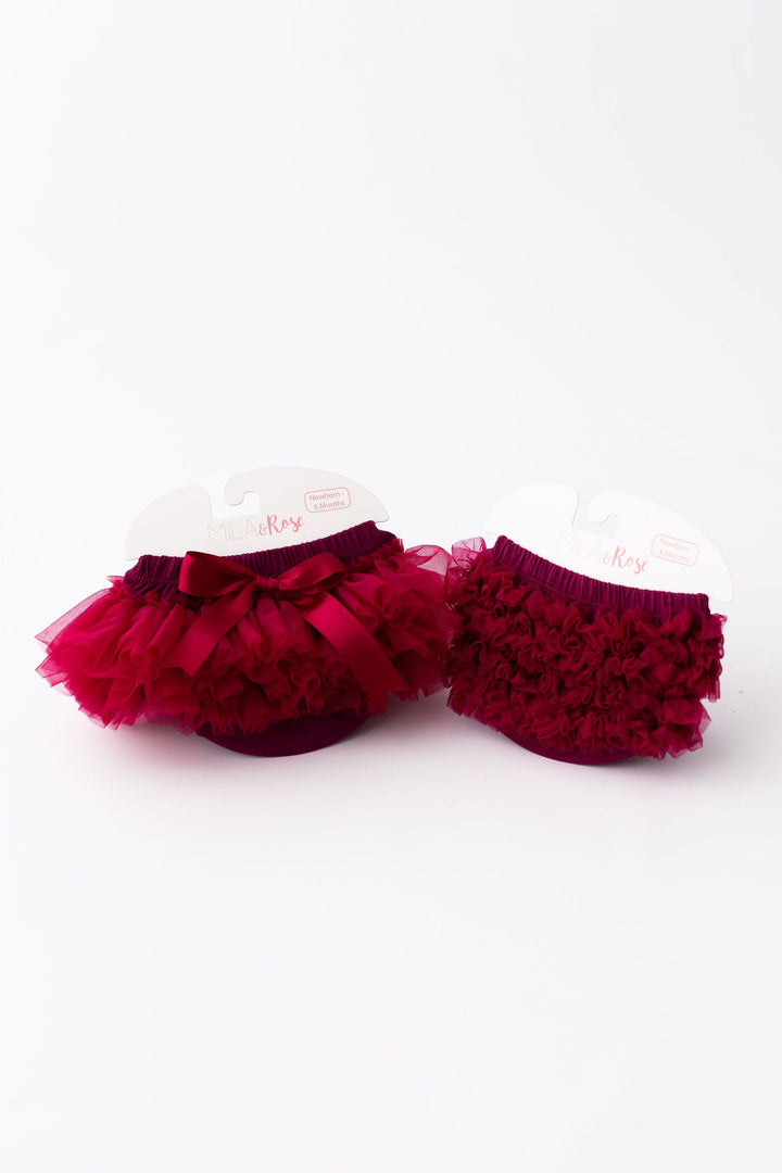 Maroon Ruffle Tutu Bloomer-Mila & Rose ®